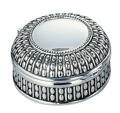 Round Antiqued Jewelry Box