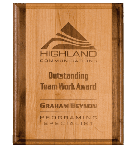 Solid Wood Plaque - Gem Awards