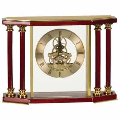 Executive Rosewood Pillar Mantle Clock