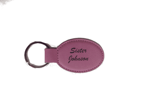 Pink missionary key chain