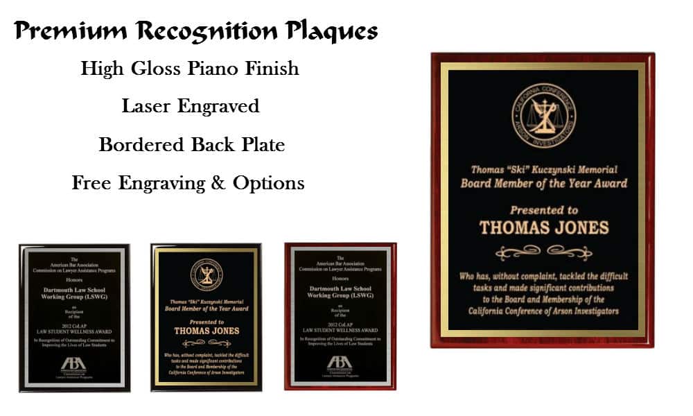 High Gloss Piano Finish Plaques | Recognition Plaques