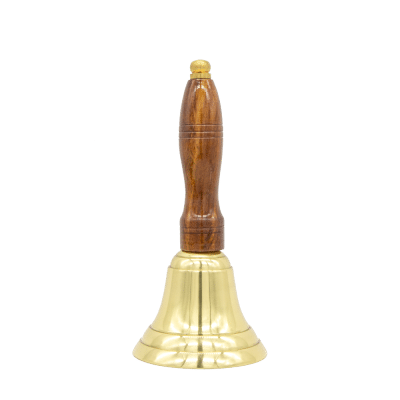 Medium Brass Bell With Wooden Handle