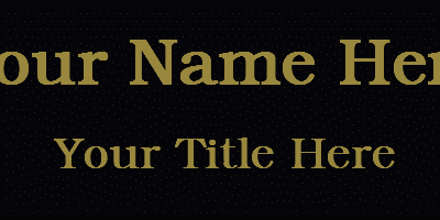 2x6 nameplate black and gold