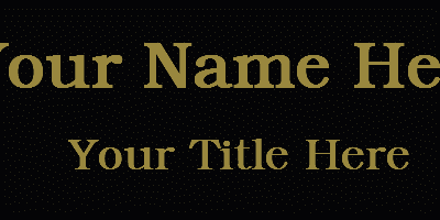 2x8 black and gold nameplate