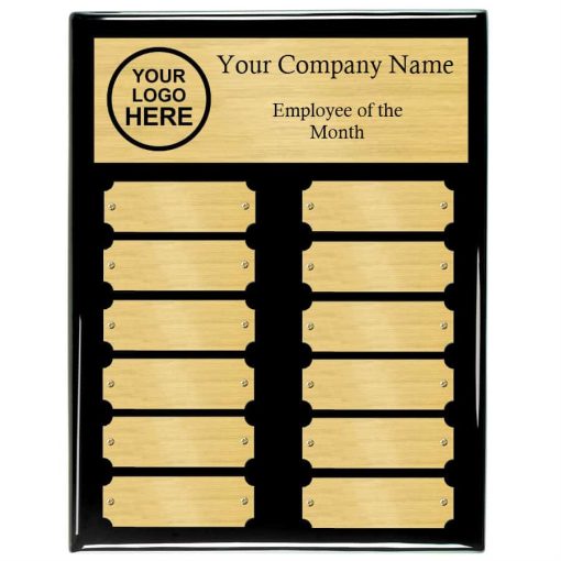 Black Piano Finish Perpetual Plaque with Gold Plates