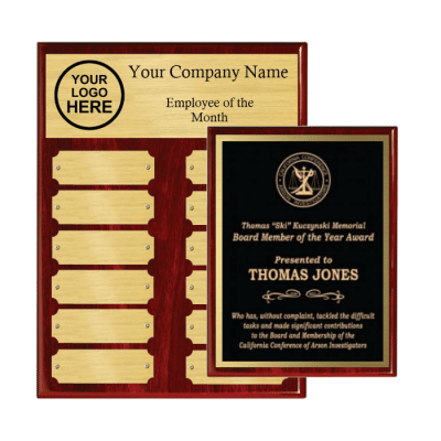 Employee of the month piano finish plaques package