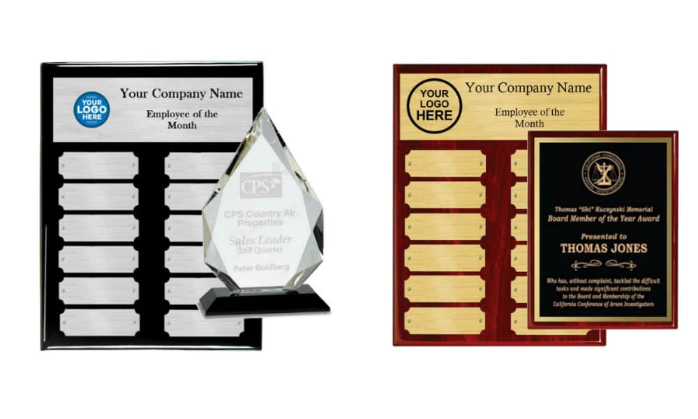 2020 Employee of the month Plaques and Awards