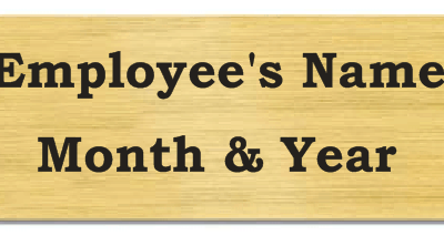 Gold Plate for Employee of the month Perpetual Plaque