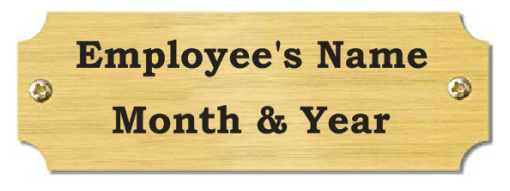 Gold Plate for Employee of the month Perpetual Plaque