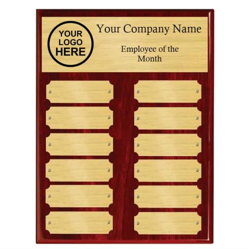 Red Piano Finish Perpetual Plaque with Gold Plates