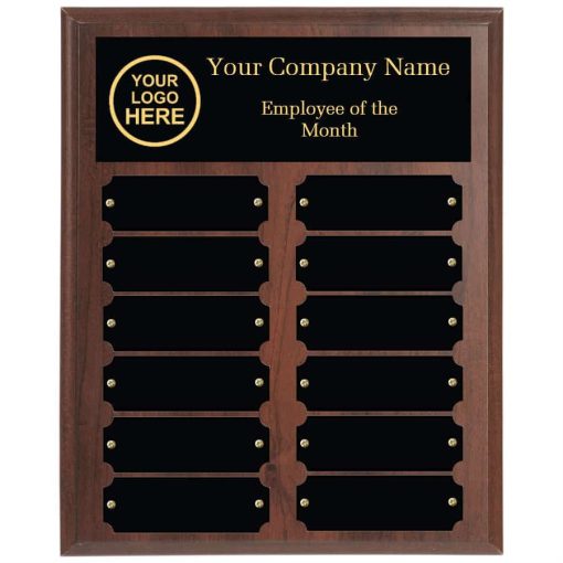 Walnut employee of the month plaque