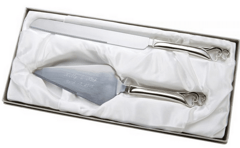 Double Hearts Wedding Cake Serving Set