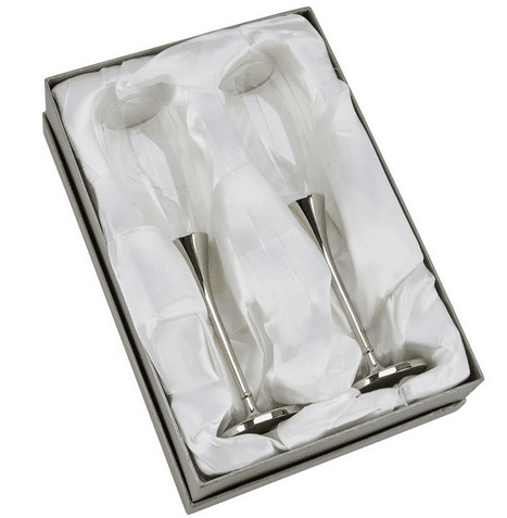 Silver Stemmed Wedding Flutes