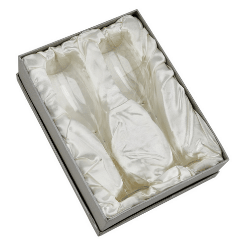 Wedding Flutes in a Satin Lined Box