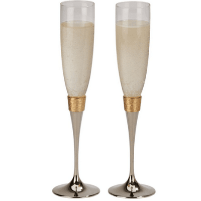 Hammered Gold Wedding Glasses