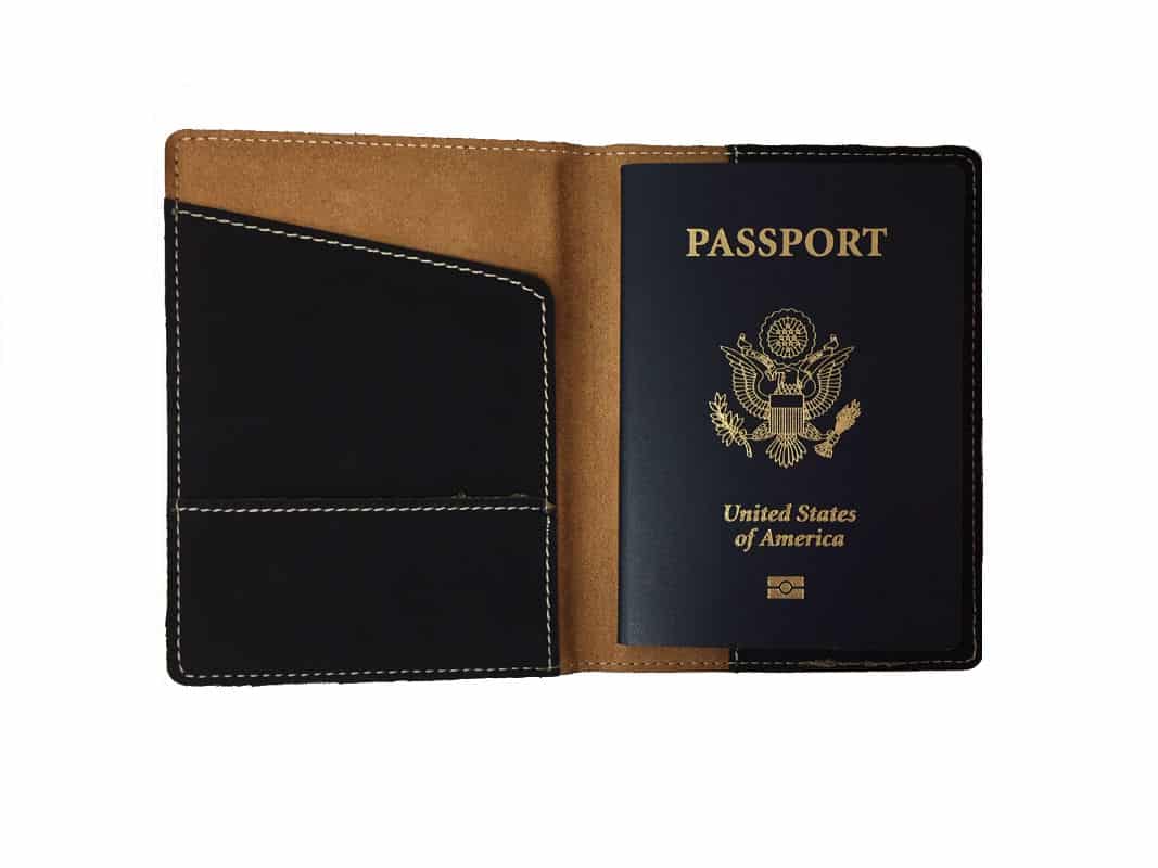 Cute Personalised Passport Cover with Names Unique Engraved Passport Holder  for Couples Name be Black Color: black tags engraved