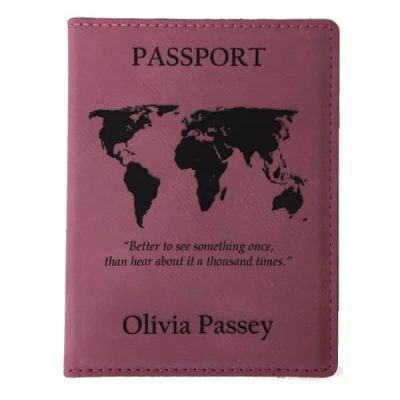 Pink Passport Cover with Free Personalization