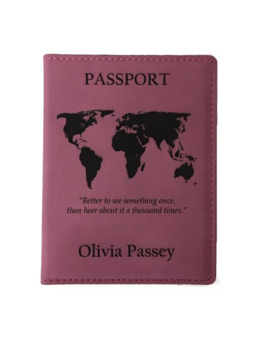 Pink Passport Cover with Free Personalization