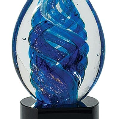 Blue Egg Arglass Trophy