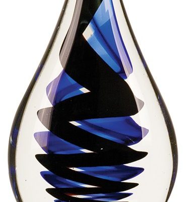 Black and Blue Art Glass Trophy