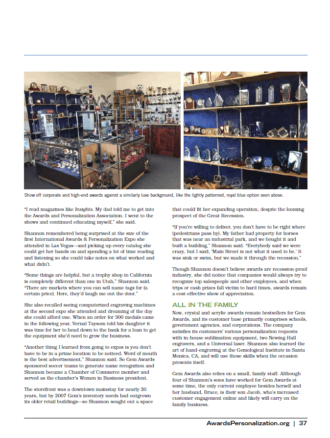 Retailer Profile 2 Jacob Passey & Shannon Passey Gem Awards