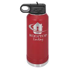 Maroon and Silver Engraved Water Bottle
