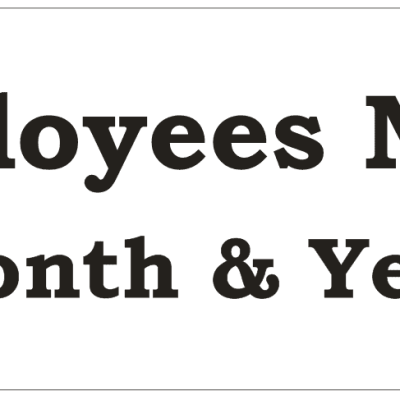 White Employee of the Month Plate
