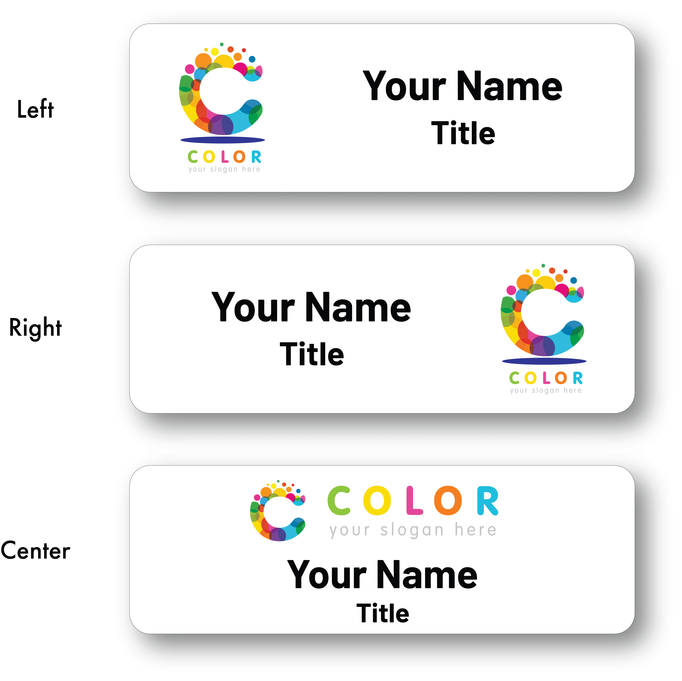 Full Color Business Name Tags Gem Awards