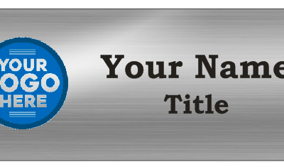 Silver 1.25 x 3 Name tag