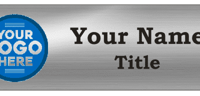 Silver 1x3 Name Tag