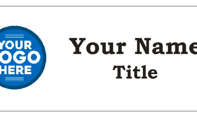 White 1.25 x 3 Name tag