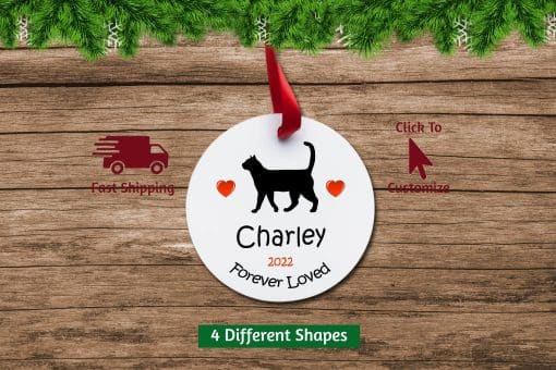 Personalized Cat Memorial Ornament Circle