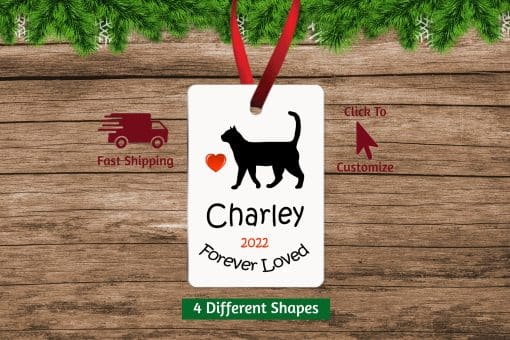 Personalized Cat Memorial Ornament Rectangle