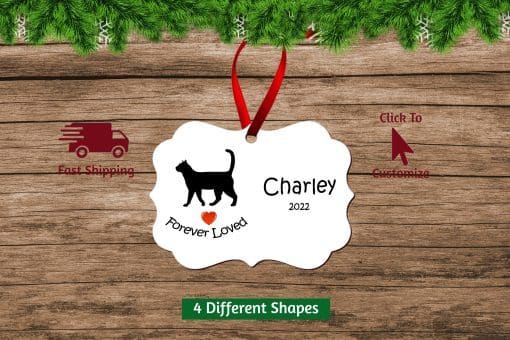 Personalized Cat Memorial Ornament Scallop