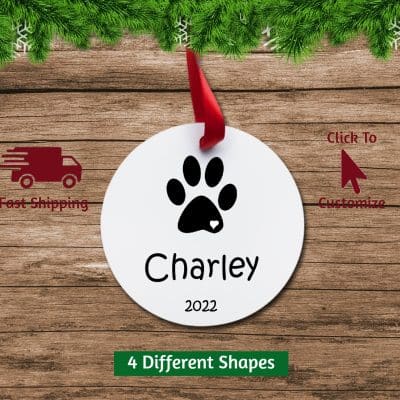 Personalized Dog Christmas Ornament Circle