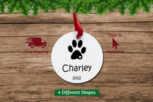 Personalized Dog Christmas Ornament Circle