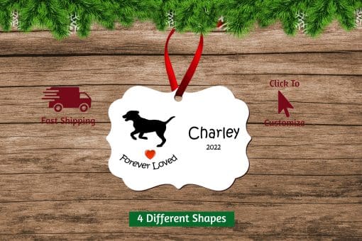 Personalized Dog Memorial Scallop Ornament