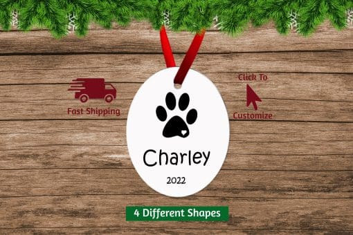 Personalized Dog Christmas Ornament Oval