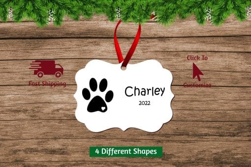 Personalized Dog Christmas Ornament Scallop