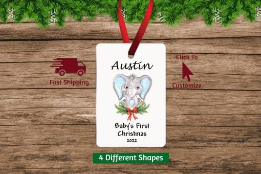 Baby Boy First Christmas Rectangle