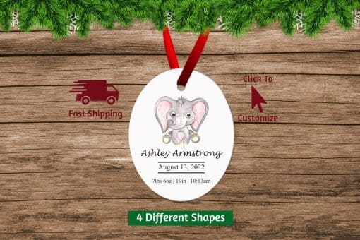 Baby Girl First Christmas Ornament Oval