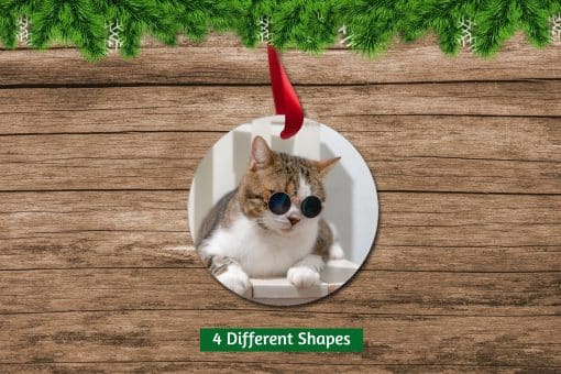 Circle Pet Cat Photo Ornament