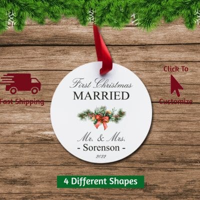 Our First Christmas Married Ornament Circle