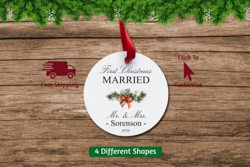 Our First Christmas Married Ornament Circle