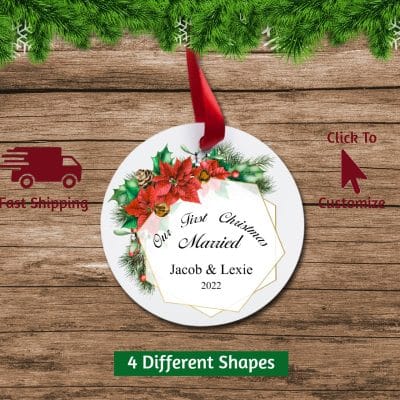 First Christmas Married Ornament Circle