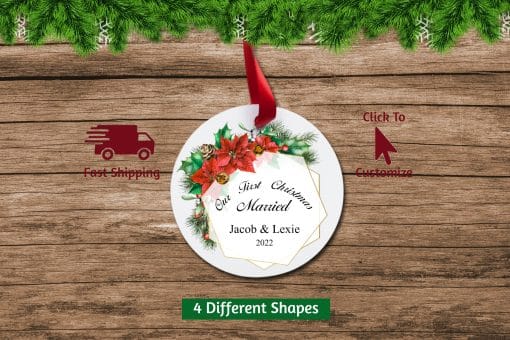 First Christmas Married Ornament Circle