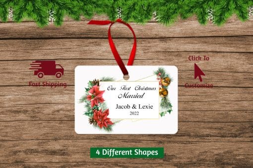 First Christmas Married Ornament Rectangle