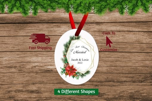 First Christmas Married Ornament Oval