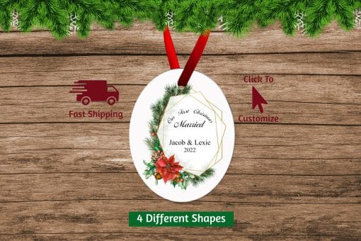 First Christmas Married Ornament Oval