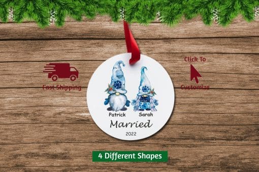 Married Christmas Ornament Gnomes Circle